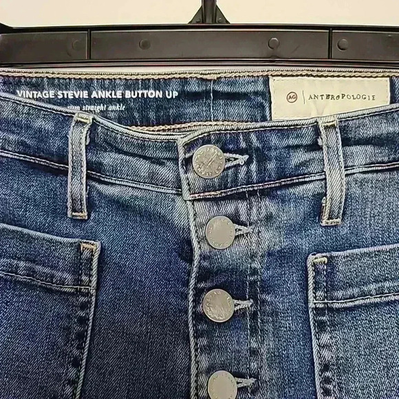 AG Adriano Goldschmied Anthropologie Vintage Stevie Ankle Button Fly Jeans 27R - Picture 4 of 11
